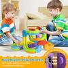 Magical Track Car Toys for Kids: Flexible Race Tracks with Mix-and-Match Cubes, DIY Magic Cube with Rechargeable Car & Traffic Signs for Interactive Fun Play, Gifts for Toddlers 3-8 (123 Pcs) view 4
