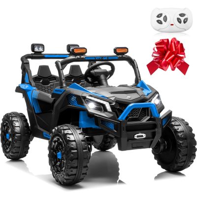 JOYRACER 24V Ride on Car for Big Kids 2 Seater Ride on UTV Off-Road UTV 4X200W Powerful Motor Kids' Electric Vehicles with Remote Control, Spring Suspension, Led Light, Bluetooth Music, Blue