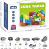 Electric Train Set, 3D Magic Flexible Race Track, DIY Track Fusion Train Set with Train and Traffic Signs, for 4-10 Year Old Boys Girls Christmas Birthday Party Gifts (81pcs) view 2
