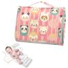 Peach Cute Cartoon Animals Reusable Changing pad Baby with Tissue Pocket Portable Changing pad for Baby for Newborns Girl & Boy view 2