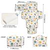 Cartoon Summer Tree Cute Reusable Changing pad Covers with Tissue Pocket Diaper Changing pad Portable Lightweight & Foldable Changing Station view 4