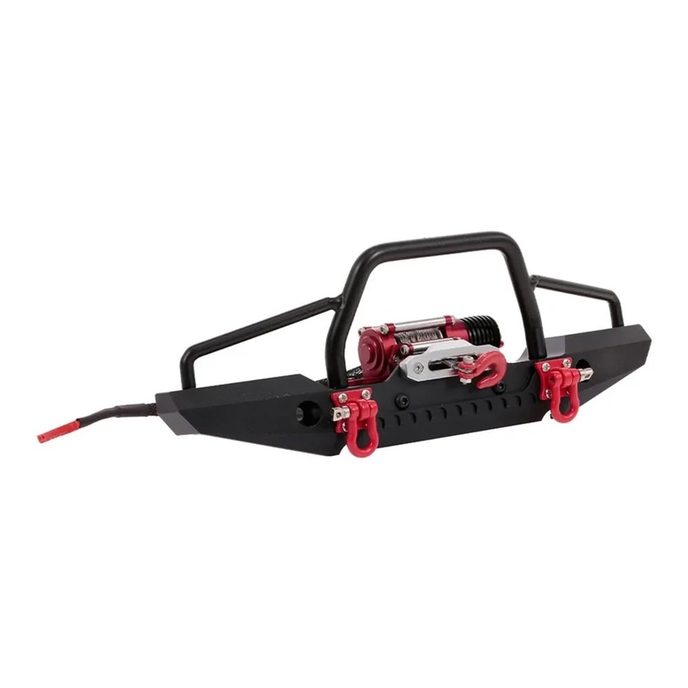 RC Models Parts For TRX-4 For TRX4 For Trxs For Axial For SCX10 RC Crawler Car Parts Bumper Metal With Winch 2 Light Remote Controller Receiver(B)
