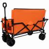 Heavy-Duty Folding Wagon with All-Terrain Wheels and Removable Seat - 500 lb Capacity for Camping, Beach, and Outdoor Use (Orange + Steel-1) view 3
