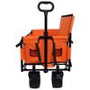 Heavy-Duty Folding Wagon with All-Terrain Wheels and Removable Seat - 500 lb Capacity for Camping, Beach, and Outdoor Use (Orange + Steel-1) view 4
