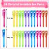 24 Pack Valentines Invisible Ink Pen with UV Light, Valentines Day Gifts for Kid with Valentine Cards Spy Pen School Classroom Prizes Valentines Day Gifts for Kids Boy Girl Valentine Party Favors view 3
