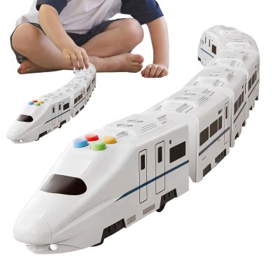 Electric Train for Children, Railway Learning Educational Toys with Lights, Music, High Speed Electric Engine Vehicles, Freely Assembled Harmony Train Toys, Track Accessories Car Set for Kids