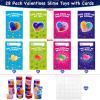 28 Packs Valentines Day Gifts for Kids, Valentines Galaxy Hearts Slime with Valentines Cards Stress Relief Fidget Toy School Classroom Prizes Exchange Gifts for Kids Boy Girl Valentine Party Favors view 2