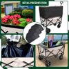 Heavy Duty Foldable Wagon Cart with 3-Piece Plastic Liner Set for Beach, Camping, Gardening and Grocery Hauling - Blue (Cream + Steel) view 4