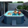 1.6m PVC Folding Pool (Non-Inflatable) - Blue - Large Capacity Summer Pool for Outdoor Patio, Beach, Garden - Cozy Water Fun view 3