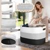 120L Extra Large Blanket Basket, Oversized Woven Cotton Rope Storage for Clothes, Pillows & Laundry, Toy Storage for Stuffed Animals with Handles for Kids Room, Living Room & Bedroom (Black/White) view 3