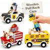 Little Acorn, Wooden Pull Back Cars with Mix & Match Characters | Montessori Toys for 1 & 2 Year Old | Car Toys for Toddlers 1-3 | Baby Toys 6-12 Months | Birthday Gifts for Boys Girls view 1