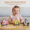 Little Acorn, Wooden Pull Back Cars with Mix & Match Characters | Montessori Toys for 1 & 2 Year Old | Car Toys for Toddlers 1-3 | Baby Toys 6-12 Months | Birthday Gifts for Boys Girls view 3