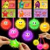 24 Pack Valentines LED Puffy Ball Toys ,Valentines Day Gifts with Valentine Cards Flashing Spiky Ball Toys Bulk Stress Relief School Classroom Prizes for Kids Boy Girl Exchange Gifts Party Favors view 1