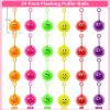 24 Pack Valentines LED Puffy Ball Toys ,Valentines Day Gifts with Valentine Cards Flashing Spiky Ball Toys Bulk Stress Relief School Classroom Prizes for Kids Boy Girl Exchange Gifts Party Favors view 2