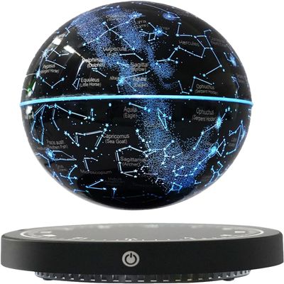 6 Inch Magnetic Levitating Globe with Dynamic 16-Color LED Light, Auto-Rotating Floating Constellation Ball, Cool Tech Gadget Gift for Men Women Kids, Educational Home Office Desk Decor