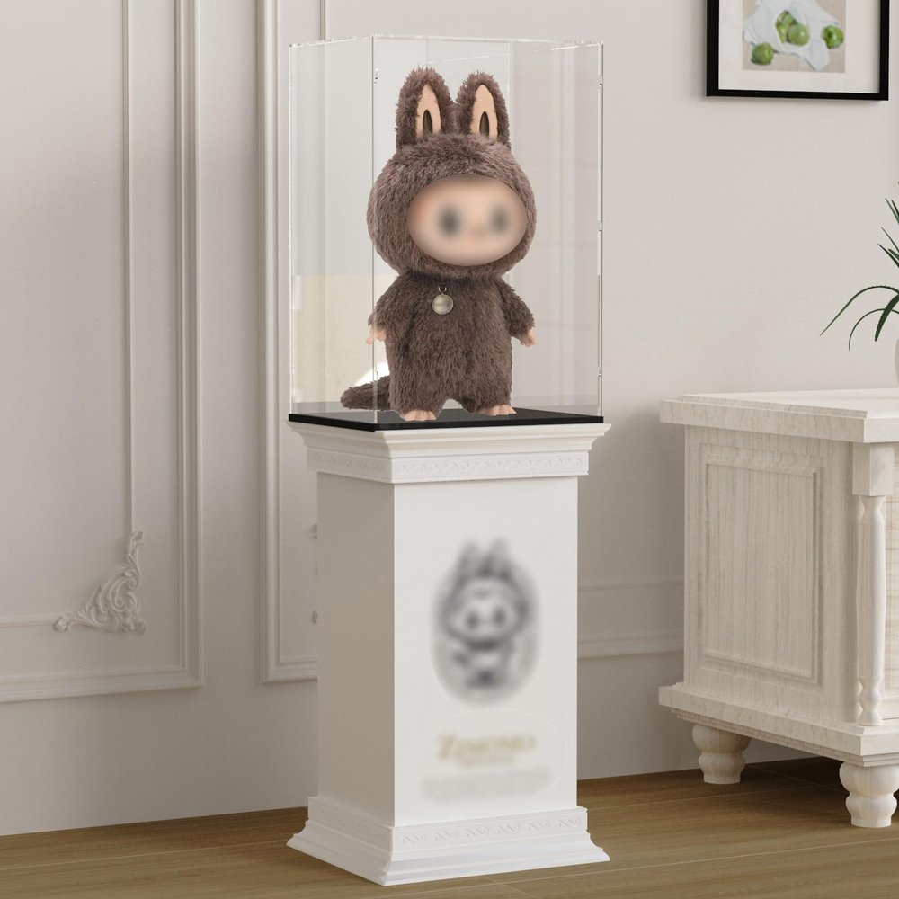 Choowin Large Doll Display Stand for Zimomo Display, High Quality Plastic Roman Column Pedestal for Pop Mart Zimomo Labubu Display (Only Suitable for I Found You Packaging Box)