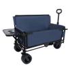 Heavy-Duty Folding Wagon with All-Terrain Wheels and Removable Seat - 500 lb Capacity for Camping, Beach, and Outdoor Use (Dark Blue + Steel-1) view 1