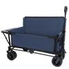 Heavy-Duty Folding Wagon with All-Terrain Wheels and Removable Seat - 500 lb Capacity for Camping, Beach, and Outdoor Use (Dark Blue + Steel-1) view 2