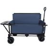 Heavy-Duty Folding Wagon with All-Terrain Wheels and Removable Seat - 500 lb Capacity for Camping, Beach, and Outdoor Use (Dark Blue + Steel-1) view 3