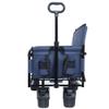 Heavy-Duty Folding Wagon with All-Terrain Wheels and Removable Seat - 500 lb Capacity for Camping, Beach, and Outdoor Use (Dark Blue + Steel-1) view 4