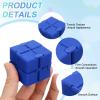 HEARTOOL Fidget Magic Cube Toy Mini Stress Release Finger Flip Cube Toys, ABS Stress Relieving & Handheld Fidget Magic Game in Bag Perfect for Adults (Blue) view 3