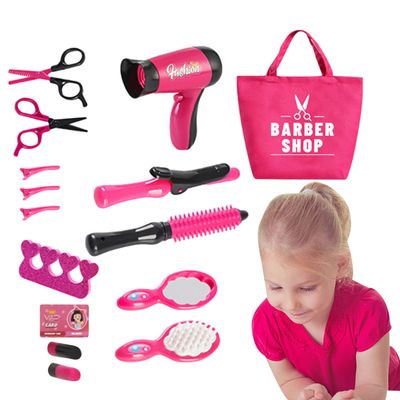 Girls Hairdryer Beauty Set - Fun Hairstyling Gadgets, Soft-Touch Build, Vibrant Salon Accessories, Easy Pretend-Play Components | Hairdresser Toy Bundle During Kindergarten Creative Playtime