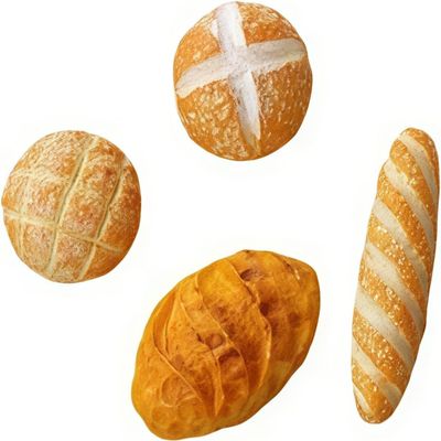 4 Pcs 1/12 Miniature Bread Resin Dollhouse Decoration Mix Bakery Bread Mini House Food Decoration Accessories