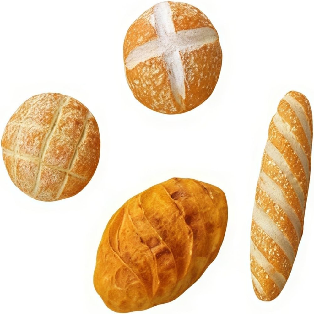 4 Pcs 1/12 Miniature Bread Resin Dollhouse Decoration Mix Bakery Bread Mini House Food Decoration Accessories