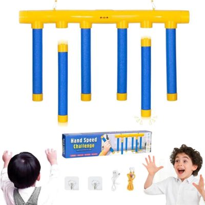 UXBAEXZK Reflective Drop Stick Challenge Game, Hand Eye Coordination Reflex Training Toy, 3 Adjustable Speed Modes, Catching Sticks Game for All Ages, for Grandkids, Teenage Girls, Boys (2PC)