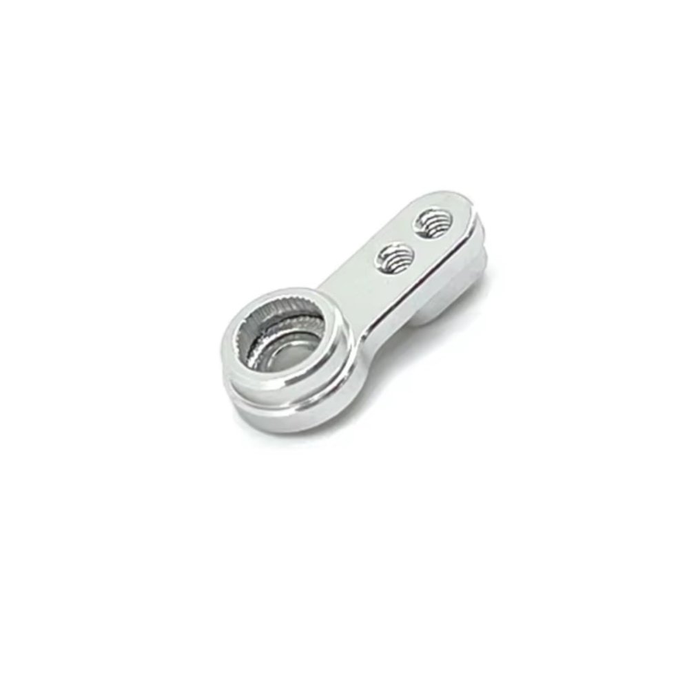 RC Car Upgrade Part For FMS For FCX24 XQ 1/24 Metal Servo Arm Remote Control Car Upgrade Repairs Replacement Accessories(Silver)