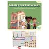 Kulture Games Create Your Restaurant Play Kit - Kids Pretend Play Set STEM Educational Toy - Magnetic Menu Board 24 Food Magnets Play Money - Entrepreneurship Learning Toys Ages 8 Up - Gift Kids view 1
