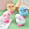 Babelshar 4 PCS Easter Wind Up Chick Toys Plush Jumping Bunny Toy Hopping Animals Clockwork Windup Rabbit Birthday Easter Basket Stuffers Party Favors for Kids Toddlers view 1