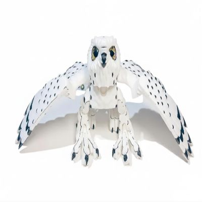NevaFlew Snow Gryphon 3D-Printed Articulated Mythical Gryphon Figurine with Poseable Wings & Tail | Fantasy Desk Decor & Collectible Gift (Blue)