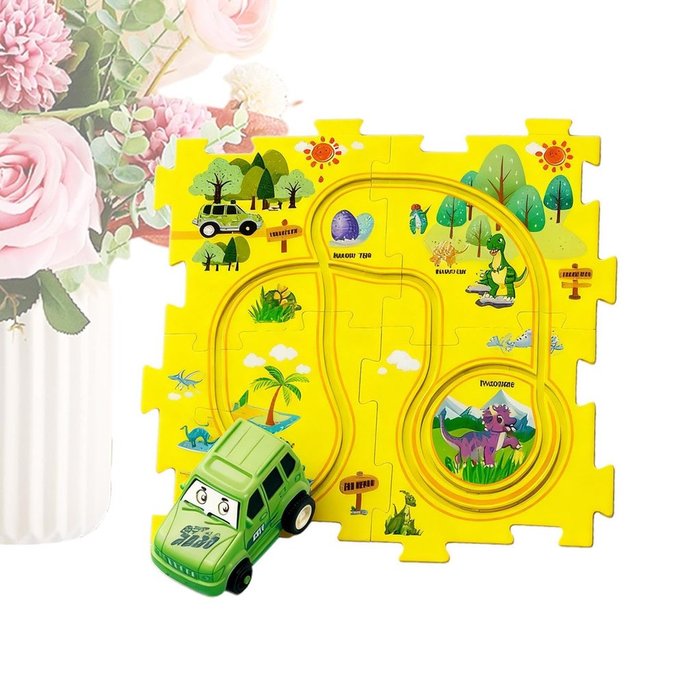 Cute Race Track Set, Puzzle Racer Set with Interactive Racing Play, Easy ssemble Track Pieces for Fun Learning, Exciting Gift for Kids Boys Children Christmas Birthday Friends Playtime