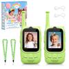 Kids Audio/Video Walkie Talkies, 2 Pack Rechargeable Walkie Talkies for Kids with 2 Screen & Camera & Voice Changer, Long Range Boys Girls Toys for Indoor Outdoor Camping Hiking Games (Green/Green) view 1
