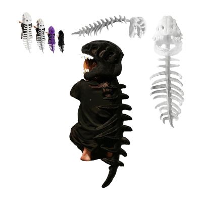 2026 New Silly Dino Plush, Dinosaur Skeleton Costume, Spine Extension and Sound Effects for Theme Parties (Black 45.2 in)
