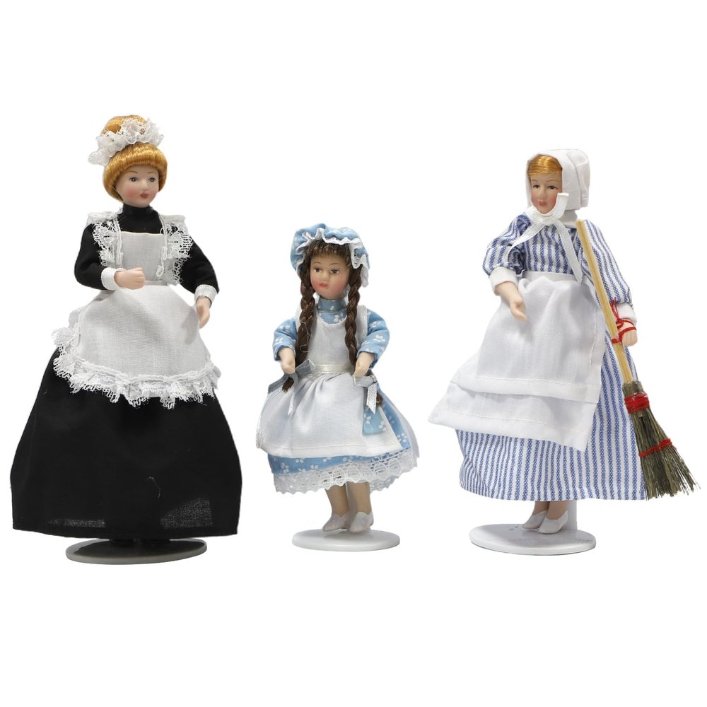 iland Victorian Dollhouse People for 1 12 Scale Accessories 6 inch Miniature Dolls for Dollhouse Little People Figures Doll House Set Cute Realistic