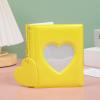 2 Pcs Love Heart Photocard Holder Book, BetterJonny 3 Inch Mini Photo Album Heart Hollow Card Binder Pendant 32 Pockets kpop photocard binder for Star Chasing Photo Collection (White, Yellow) view 2