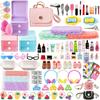 116Pcs Dollhouse Mini Accessories Set - Makeup Tools Bathroom Toiletries Handbag for DIY Micro Scene Decoration Simulation Shampoo Hair Dryer Cosmetic Brush for Bedroom Girl Novelty Toy Jewelry Box view 1