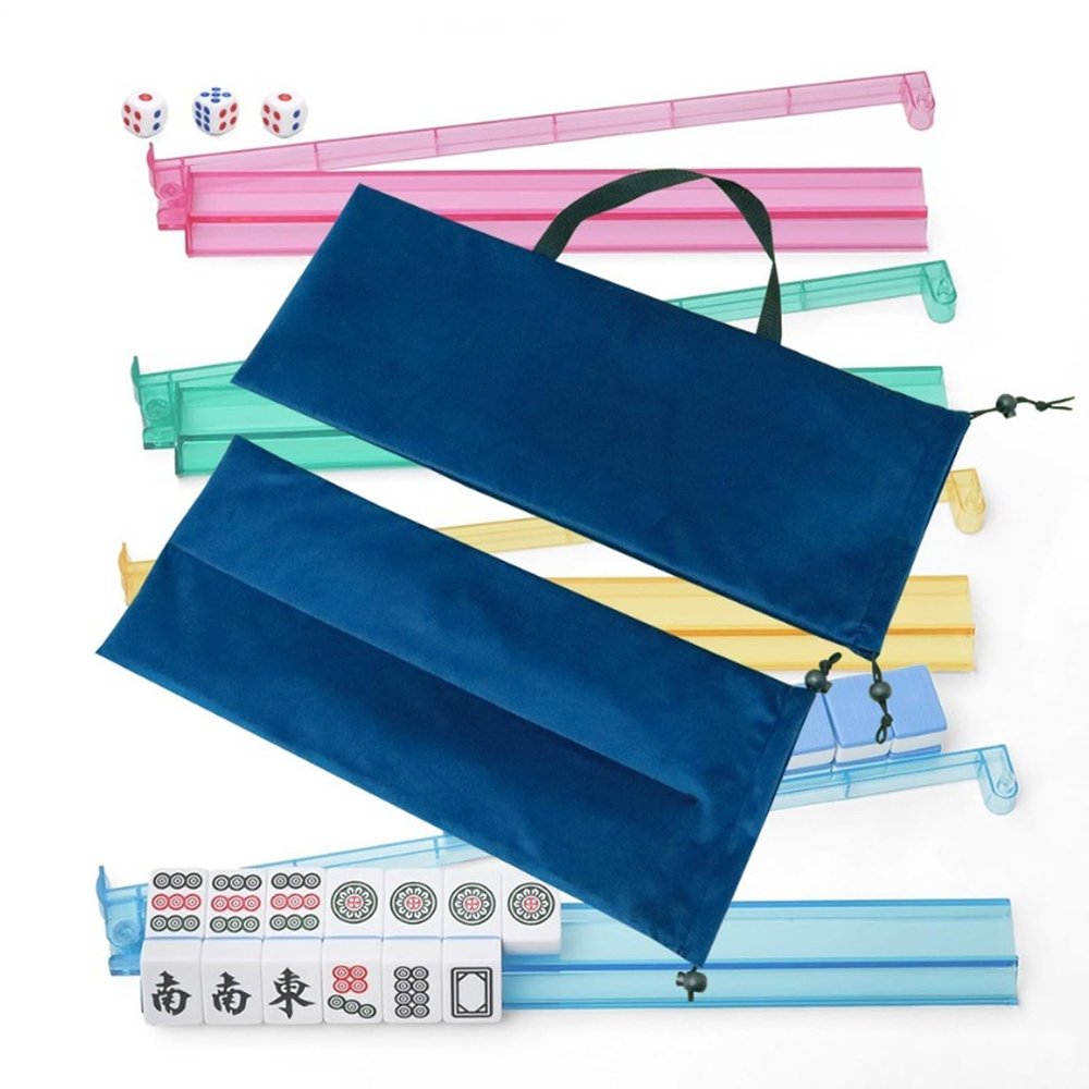 Mahjong Bag for Racks - Protective Drawstring Sleeve, 2 Pieces Mahjong Rack Pusher Bag Travel, Game Party, Home, Club, Tournament, Family Gathering | Carrying Bags Set for Mahjongs Rack
