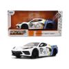 Jada Toys Bigtime Muscle 1:24 2020 Chevy Corvette Stingray Die-cast Car Opening Doors, Hood, Trunk, Rubber Tires(Blue/White) view 1
