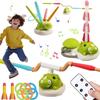 Nemnlaa 3 in1 Dinosaur Rocket Launcher 3 in 1 Dinosaur Musical Jumping Toss Ring and Stomping Launch Rocket Outdoor Sports Toys Kids Ages 4-8 with Remote Control (1pc, Charge) (2pcs) view 1