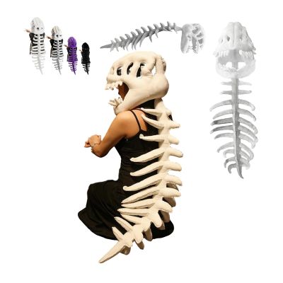 2026 New Silly Dino Plush, Dinosaur Skeleton Costume, Spine Extension and Sound Effects for Theme Parties (White 45.2 in)
