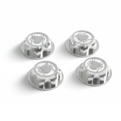 4PCS 17mm Hex Wheel Nut Dustproof Anti-Skid Mount Cap CNC Aluminum Compatible with 1/8 Buggy Off-Road Monster Truck Traxxas X-Maxx Summit E-Revo HPI HSP Losi Kyosho Tamiya (Silver)