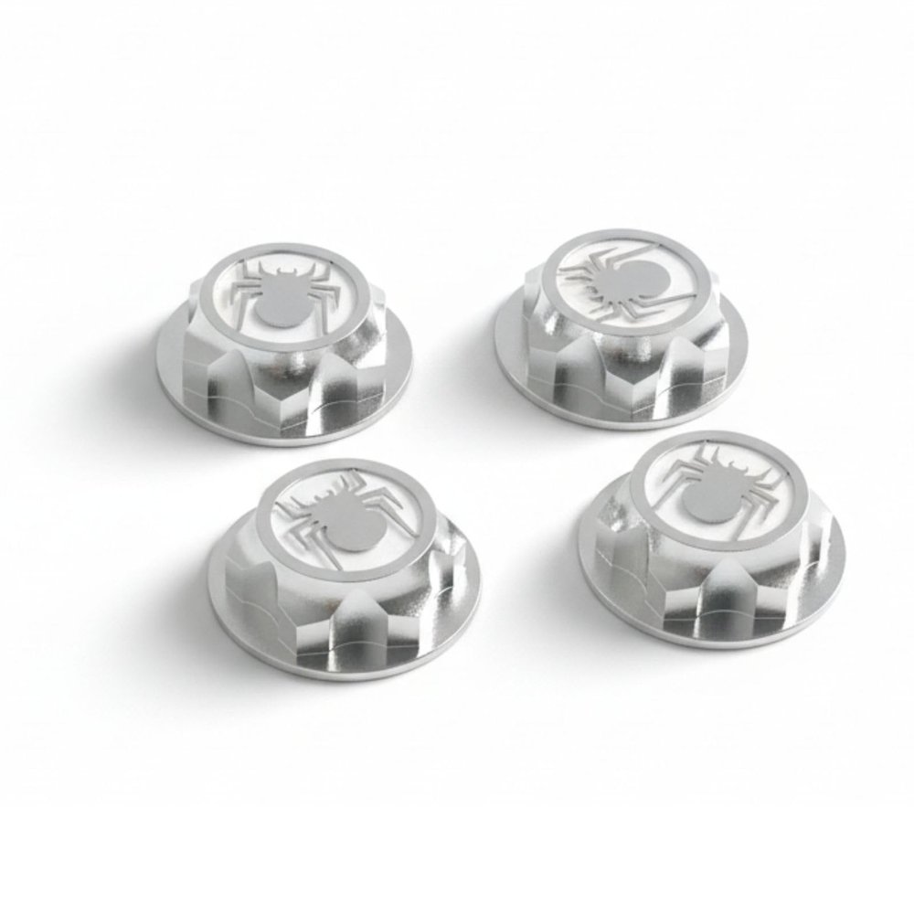 4PCS 17mm Hex Wheel Nut Dustproof Anti-Skid Mount Cap CNC Aluminum Compatible with 1/8 Buggy Off-Road Monster Truck Traxxas X-Maxx Summit E-Revo HPI HSP Losi Kyosho Tamiya (Silver)