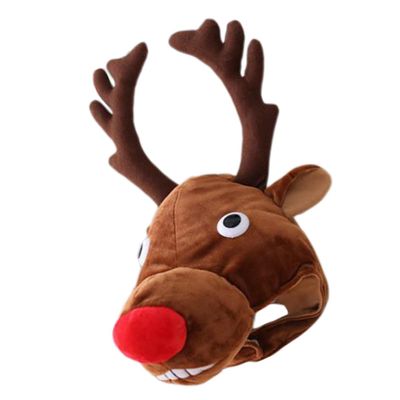 Alasum Adorable Elk Reindeer Headwear Christmas Costume Hat Warm Soft Photo Prop Cozy Winter Accessory Festive Holiday Outfit for Unisex Party and Daily Use