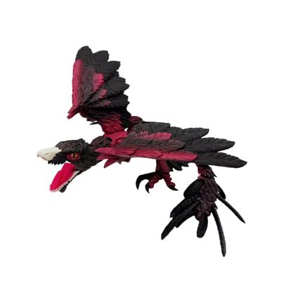 Microraptor 3D-Printed Articulated Model Poseable Fossil Dinosaur Figurine with Flexible Joints | Realistic Bird-Dinosaur Hybrid Collectible & Desk Decor (Charme gradient, Large monochrome)