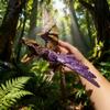 Microraptor 3D-Printed Articulated Model  Poseable Fossil Dinosaur Figurine with Flexible Joints | Realistic Bird-Dinosaur Hybrid Collectible & Desk Decor (Charme gradient, Large monochrome) view 4