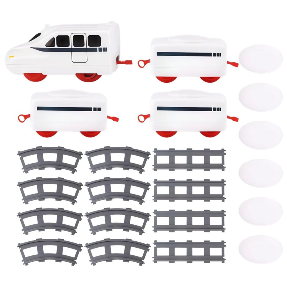 byepica Kids' Electric Sushi Train Set, Rotating Conveyor Belt with Locomotive, Cars, Plates, and Tracks for Imaginative Play