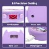 BUBBLELOGUS Devil Wing Case for Tamagotchi Uni, Silicone Cover with Holographic Laser Faceplate Sticker & Star Dust Plug, 3-in-1 Set (Purple) view 3